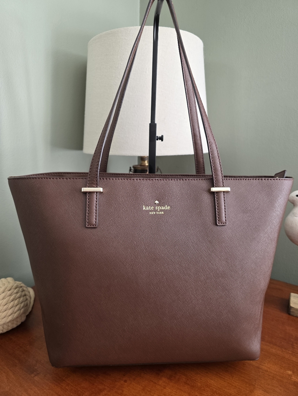 Kate Spade PXRU4545 Cedar Street Small Harmony Mahogany Leather Tote Bag